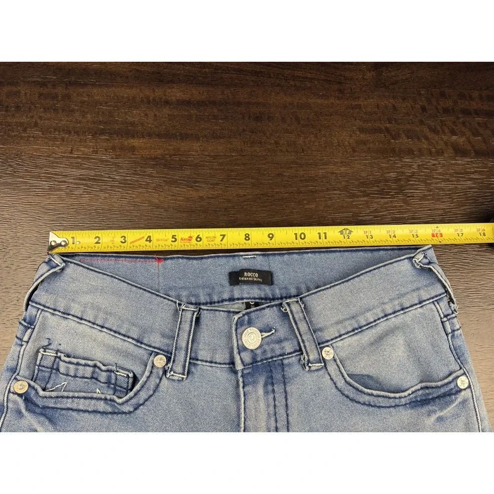 True Religion Rocco Big T Men’s Denim Shorts Size 32 Light Wash Relaxed Skinny